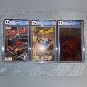 SOLD!! BUNDLE of SPIDER-MAN SLABS: Web of #118 Amazing #1 MOMOKO FOIL & #7 CGC